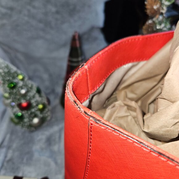 Michael Kors Orange/Coral Large Tote Bag Pre-Loved - Picture 3 of 8